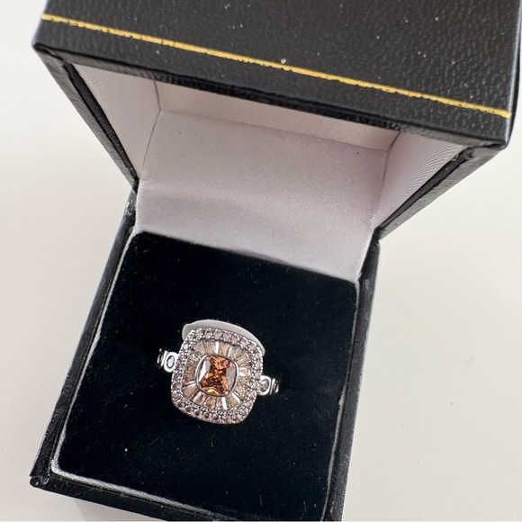 Bomb Party Jewelry - Bomb Party The Grand Prize Ring RG46437 Brown Tourmaline CZ Hematite Plating